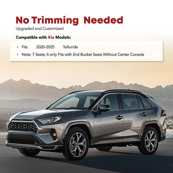 5 Pcs Front & Rear & Trunk Floor Mats without Center Console for 2020-2024 Kia Telluride