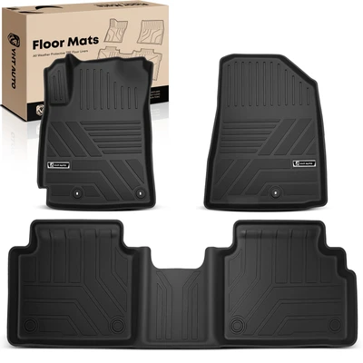 3 Pcs Front & Rear Side Black Floor Mats Liners