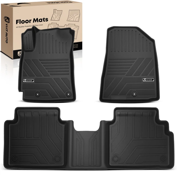 3 Pcs Front & Rear Side Black Floor Mats Liners for 2019-2024 Kia Forte