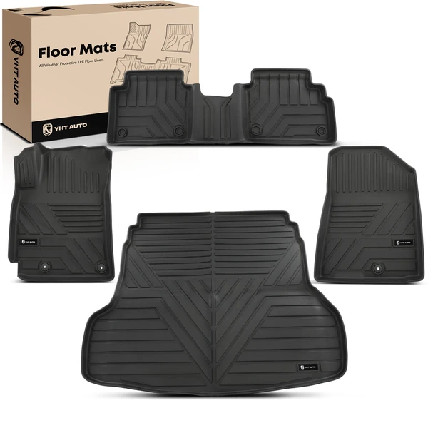 4 Pcs Front & Rear Black Floor Mats Liners for 2019-2024 Kia Forte