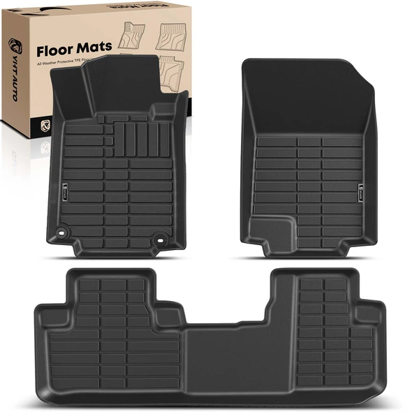 3 Pcs Front & Rear TPE textured Floor Mats Liners for Honda CR-V 2012-2016