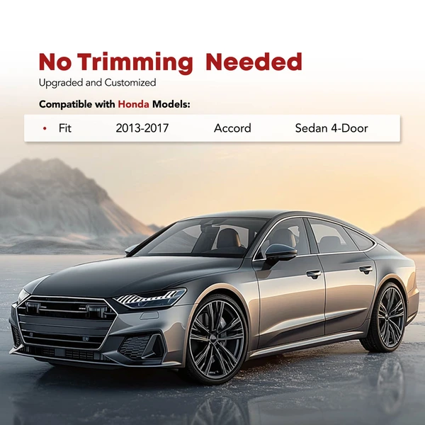 3 Pcs Front & Rear Black TPE textured Floor Mats Liners for Honda Accord 2013-2017 Sedan