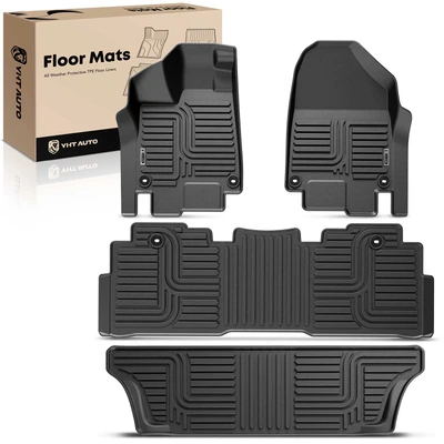 4 Pcs Front & Rear TPE textured Floor Mats Liners for 2018-2023 Honda Odyssey