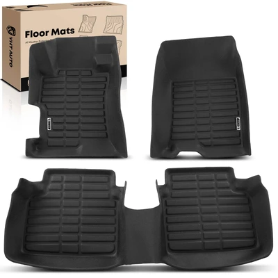 3 Pcs Front & Rear Black Floor Mats Liners for 2008-2012 Honda Accord