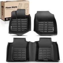 3 Pcs Front & Rear Black Floor Mats Liners