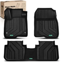 3 Pcs Front & Rear Black Floor Mats Liners