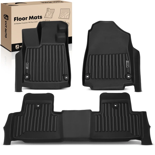 3 Pcs Front & Rear Black Floor Mats Liners for 2022-2025 Acura MDX