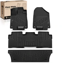 4 Pcs Front & Rear Black Floor Mats Liners for 2018-2024 Honda Odyssey