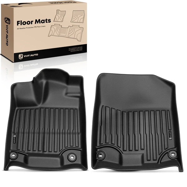 2 Pcs Front Black Floor Mats for 2017-2025 Honda Ridgeline