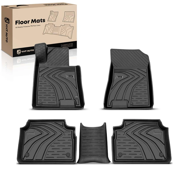 3 Pcs Front & Rear Black TPE textured Floor Mats Liners for 2021 Kia K5