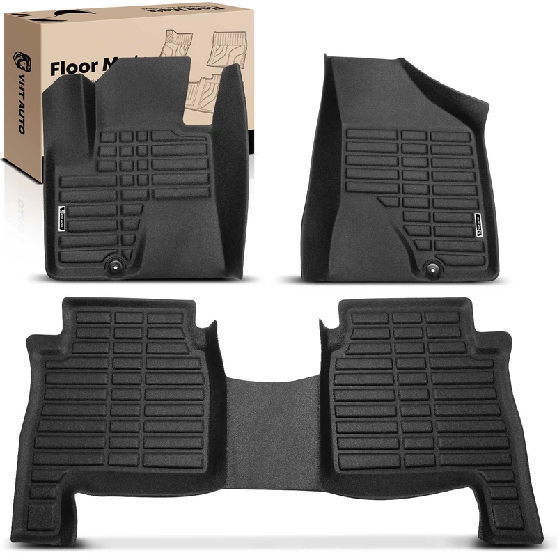 3 Pcs Front & Rear Black Floor Mats Liners for Hyundai Santa Fe 2010-2012 TPE