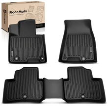 3 Pcs Front & Rear Black Floor Mats Liners