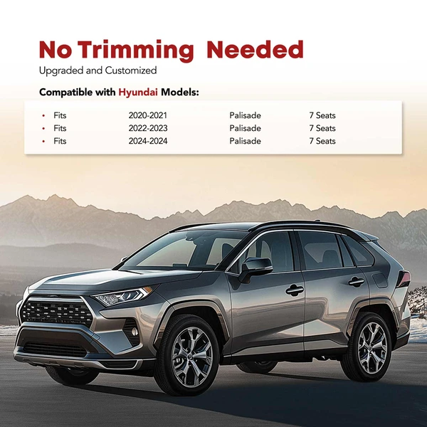 4 Pcs Front & 2nd & 3rd Row Floor Mat Liners for 2020-2025 Hyundai Palisade