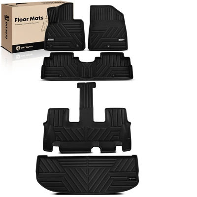 5 Pcs Front & Rear Black Floor Mats Liners
