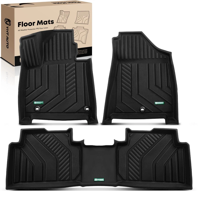 3 Pcs Front & Rear Trunk Floor Mats Liners for Hyundai Santa Fe 24-25 Not Fit Hybrid Model