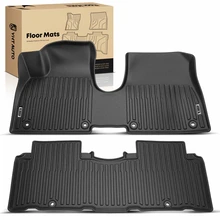 2 Pcs Front & Rear Black Floor Mats