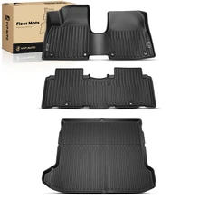 3 Pcs Front & Rear Black Floor Mats for 2022-2024 Hyundai Ioniq 5
