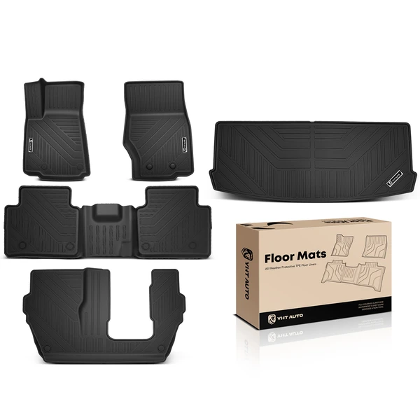 5 Pcs Front & Rear Trunk Floor Mats for 2021-2024 Jeep Grand Cherokee L