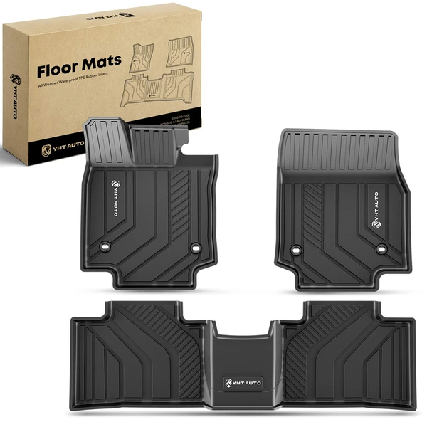 3 Pcs Front & Rear Black TPE textured Floor Mats Liners for Lexus RX350 RX500h 2023