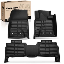 3 Pcs Front & Rear Black Floor Mats Liners