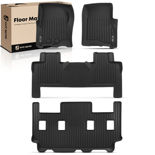 4 Pcs Front & Rear Black Floor Mat for 2011-2017 Lincoln Navigator