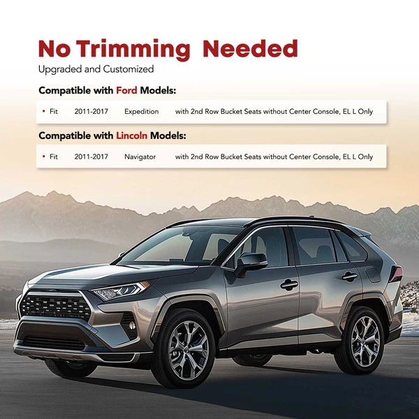 4 Pcs Front & Rear Black Floor Mat for 2011-2017 Lincoln Navigator