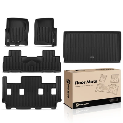 5 Pcs Front & Rear Black Floor Mat
