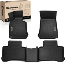 3 Pcs Front & Rear Black Floor Mats Liners