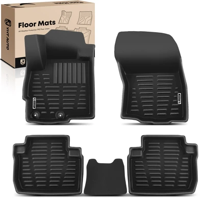 5 Pcs Front & Rear Black Floor Mats Liners