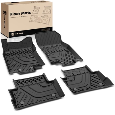 3 Pcs Front & Rear Black TPE textured Floor Mats Liners