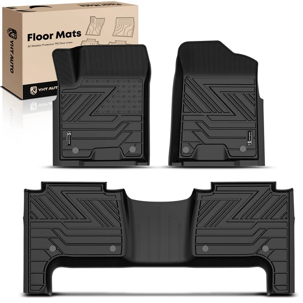 3 Pcs Front & Rear Black TPE textured Floor Mats Liners for 2014-2018 INFINITI QX80