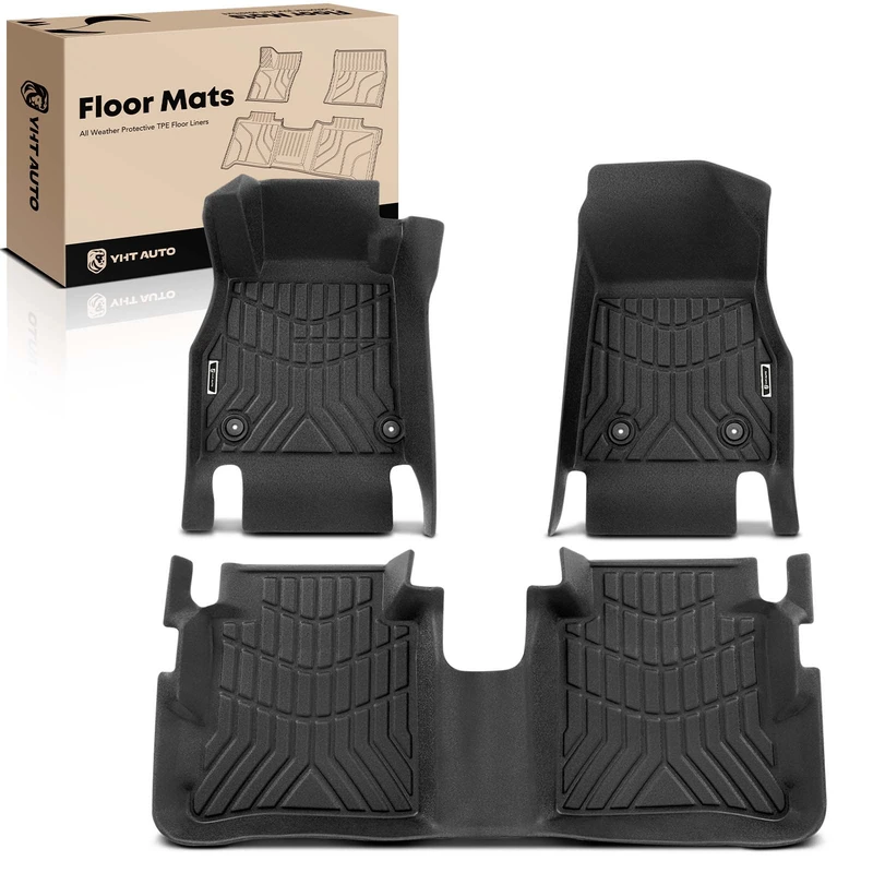 3 Pcs Front & Rear Black Floor Mats Liners for Nissan Kicks 2018-2024 Sport Utility