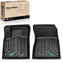 2 Pcs Front Black Floor Mats