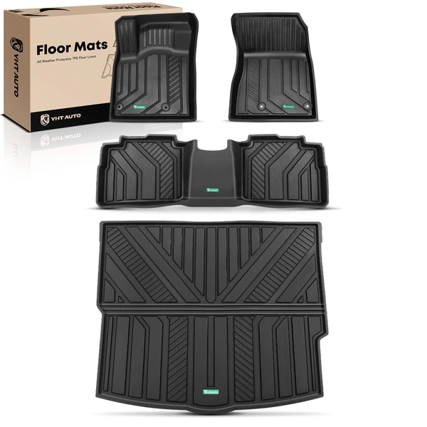 4 Pcs Front & Rear Black Floor Mats Liners for Nissan Rogue 2021-2025
