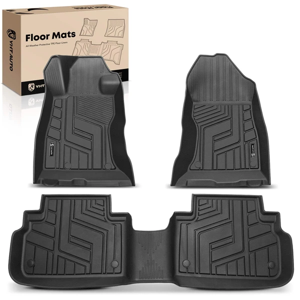 3 Pcs Front & Rear Black TPE textured Floor Mats Liners for 2019-2022 Subaru Forester