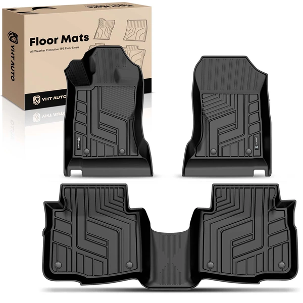 3 Pcs Front & Rear Black TPE textured Floor Mats Liners for 2020-2021 Subaru Outback