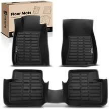 3 Pcs Front & Rear Black Floor Mats Liners for 2009-2013 Subaru Forester