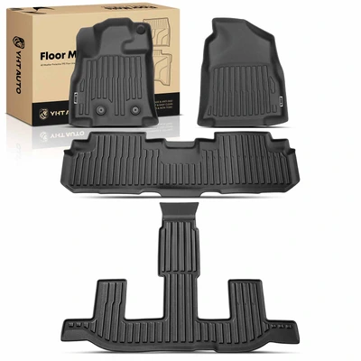 4 Pcs Front & Rear Black Floor Mats