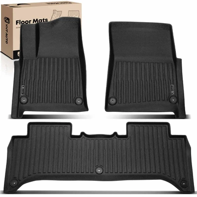 3 Pcs Front & Rear Black Floor Mats Liners