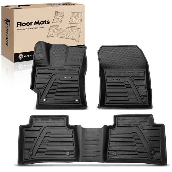 3 Pcs Front & Rear Black TPE textured Floor Mats Liners for 2020-2022 Toyota Corolla
