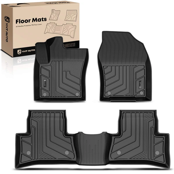 3 Pcs Front & Rear Black TPE textured Floor Mats Liners for 2018-2022 Toyota C-HR