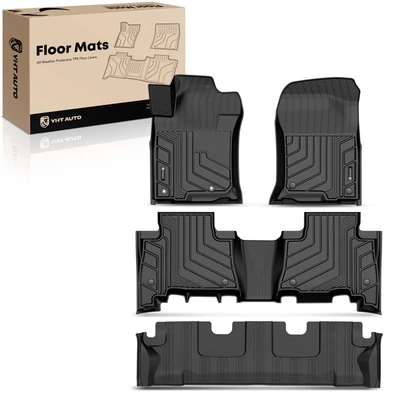 4Pcs Black Front & Rear Row Floor Mats