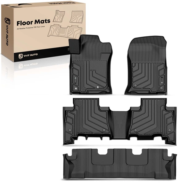 4Pcs Black Front & Rear Row Floor Mats for 2014-2022 Lexus GX460