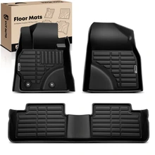 3 Pcs Front & Rear Black Floor Mats Liners