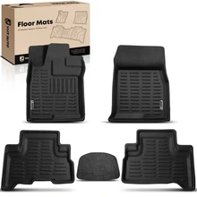 5 Pcs Front & Rear Black Floor Mats Liners