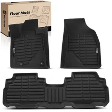 3 Pcs Front & Rear Black Floor Mats Liners