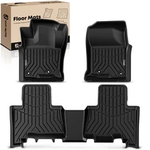3 Pcs Front & Rear Black TPE textured Floor Mats Liners for 2013-2023 Toyota 4Runner