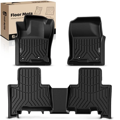 3 Pcs Front & Rear Black TPE textured Floor Mats Liners
