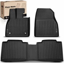 3 Pcs Front & Rear Black Floor Mats Liners