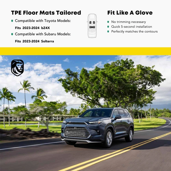 4 Pcs Front & Rear Black Floor Mats Liners for Toyota bZ4 Pcs Subaru Solterra